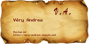 Véry Andrea névjegykártya